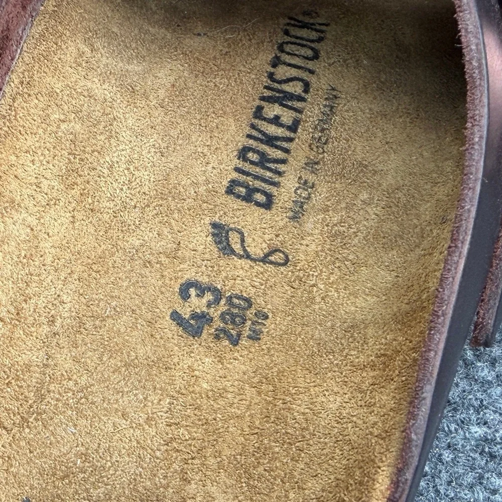 Birkenstock Boston Clog Sandals Men's 10 Habana Brown Oiled Leather Slip On Shoe
